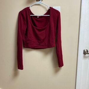 Women's Red Long Sleeve Top